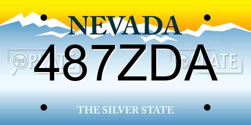 487ZDA Nevada License Plate