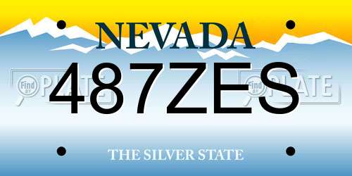 487ZES Nevada License Plate