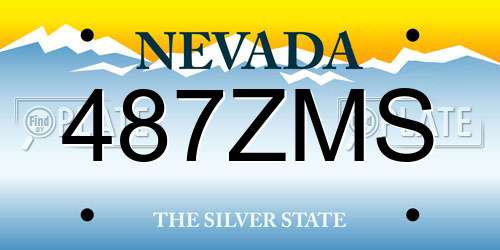 487ZMS Nevada License Plate