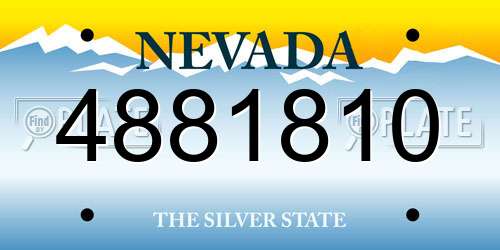 4881810 Nevada License Plate