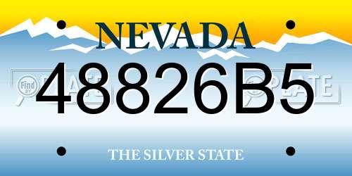 48826B5 Nevada License Plate