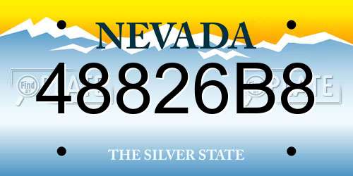 48826B8 Nevada License Plate