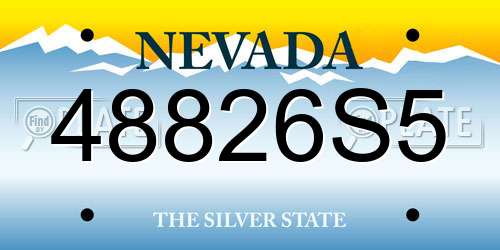 48826S5 Nevada License Plate
