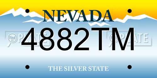 4882TM Nevada License Plate