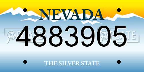 4883905 Nevada License Plate