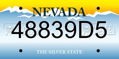48839D5 Nevada License Plate