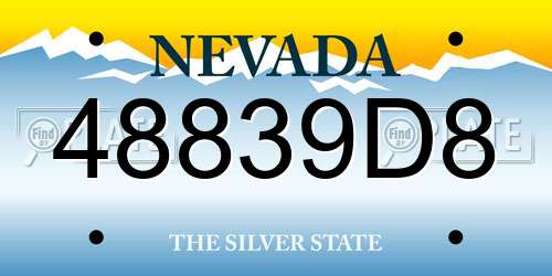 48839D8 Nevada License Plate