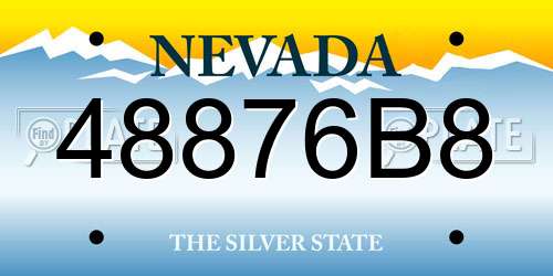 48876B8 Nevada License Plate