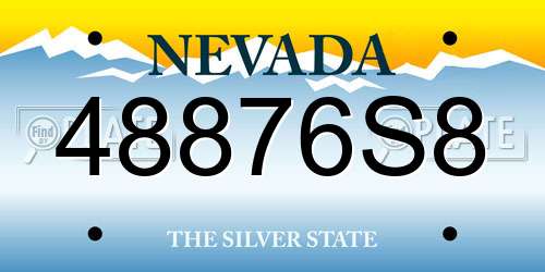 48876S8 Nevada License Plate