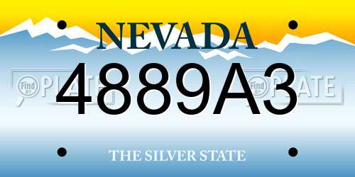4889A3 Nevada License Plate