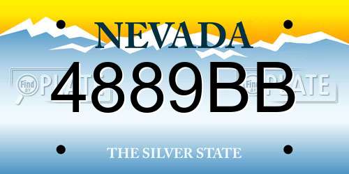 4889BB Nevada License Plate