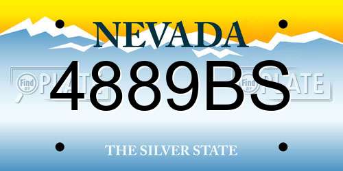 4889BS Nevada License Plate