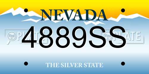 4889SS Nevada License Plate