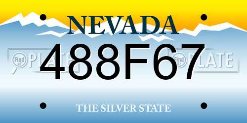 488F67 Nevada License Plate