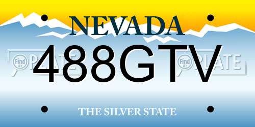488GTV Nevada License Plate