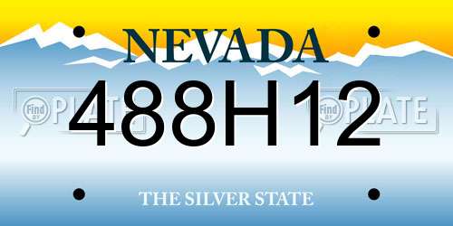488H12 Nevada License Plate