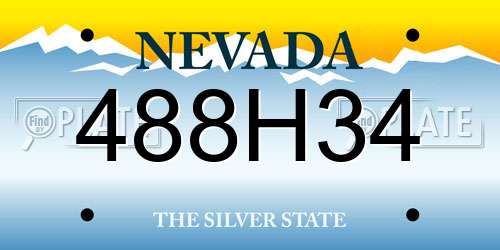 488H34 Nevada License Plate