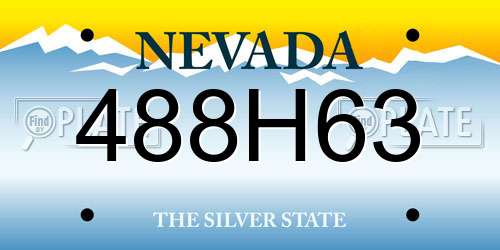 488H63 Nevada License Plate