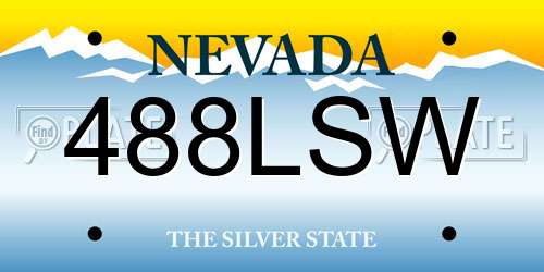 488LSW Nevada License Plate