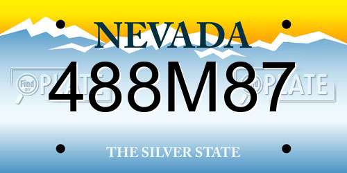 488M87 Nevada License Plate