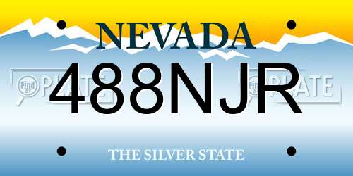 488NJR Nevada License Plate