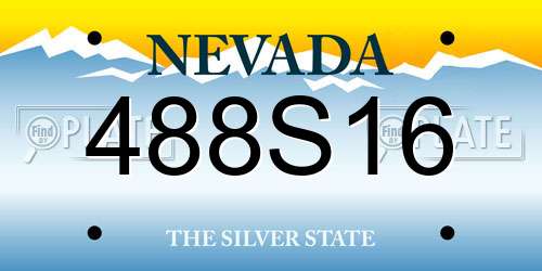 488S16 Nevada License Plate