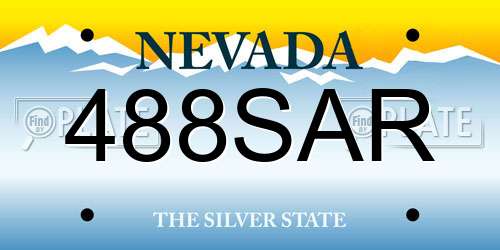 488SAR Nevada License Plate