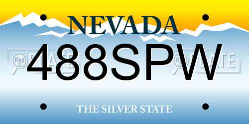 488SPW Nevada License Plate