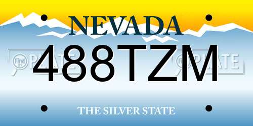 488TZM Nevada License Plate