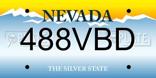 488VBD Nevada License Plate