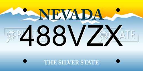 488VZX Nevada License Plate