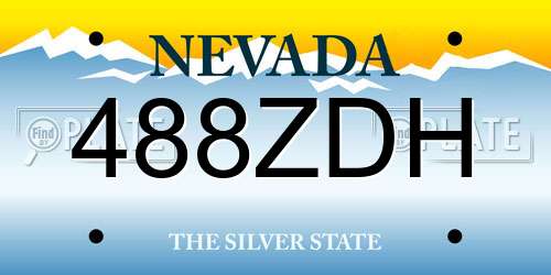 488ZDH Nevada License Plate