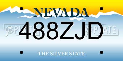 488ZJD Nevada License Plate