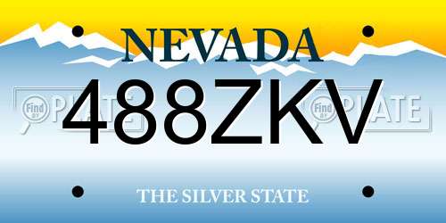 488ZKV Nevada License Plate