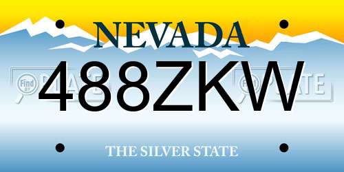 488ZKW Nevada License Plate