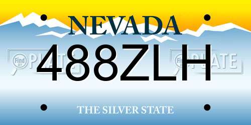 488ZLH Nevada License Plate