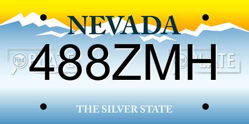 488ZMH Nevada License Plate