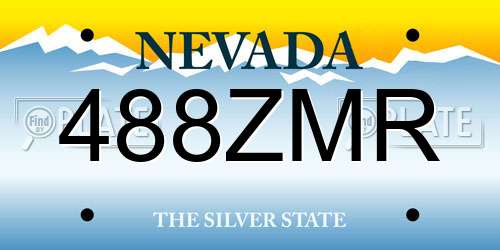488ZMR Nevada License Plate