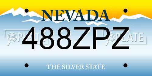 488ZPZ Nevada License Plate