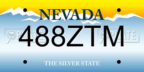 488ZTM Nevada License Plate
