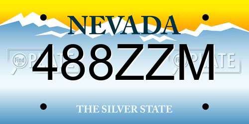 488ZZM Nevada License Plate
