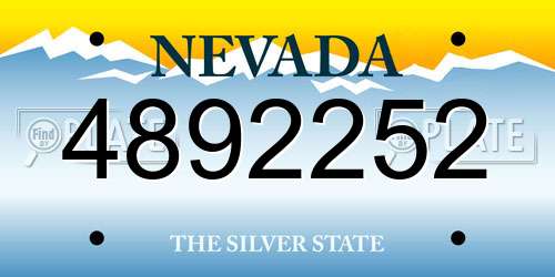 4892252 Nevada License Plate