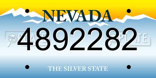 4892282 Nevada License Plate