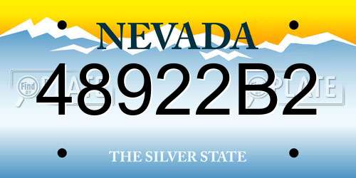 48922B2 Nevada License Plate