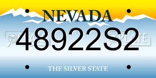 48922S2 Nevada License Plate