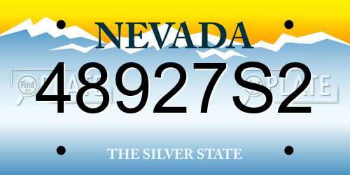 48927S2 Nevada License Plate