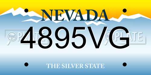 4895VG Nevada License Plate