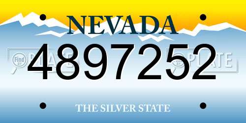 4897252 Nevada License Plate