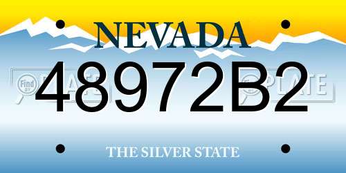 48972B2 Nevada License Plate
