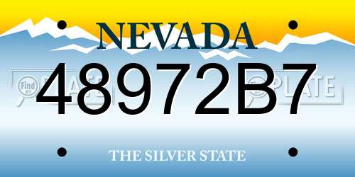 48972B7 Nevada License Plate